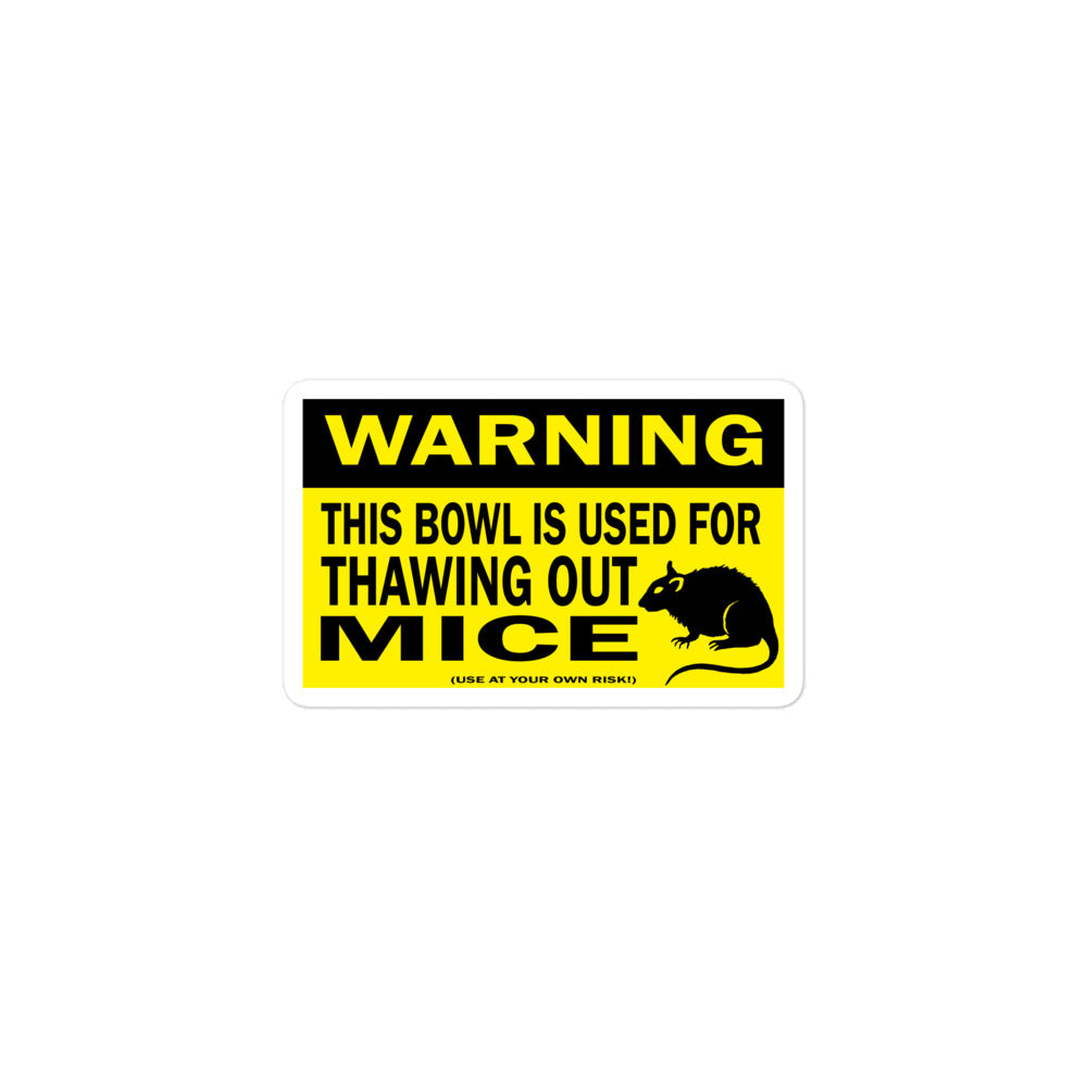 WARNING: Mice Bowl Sticker