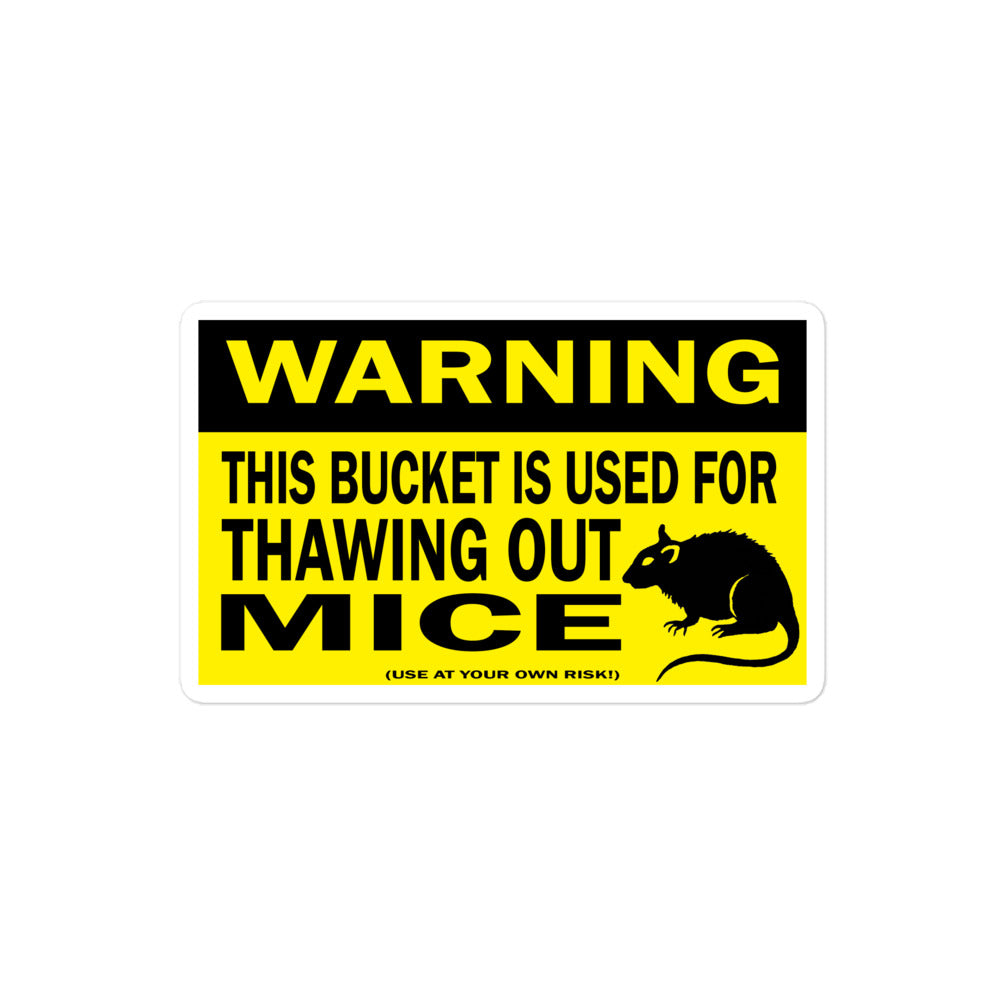 WARNING: Mice Bucket Sticker