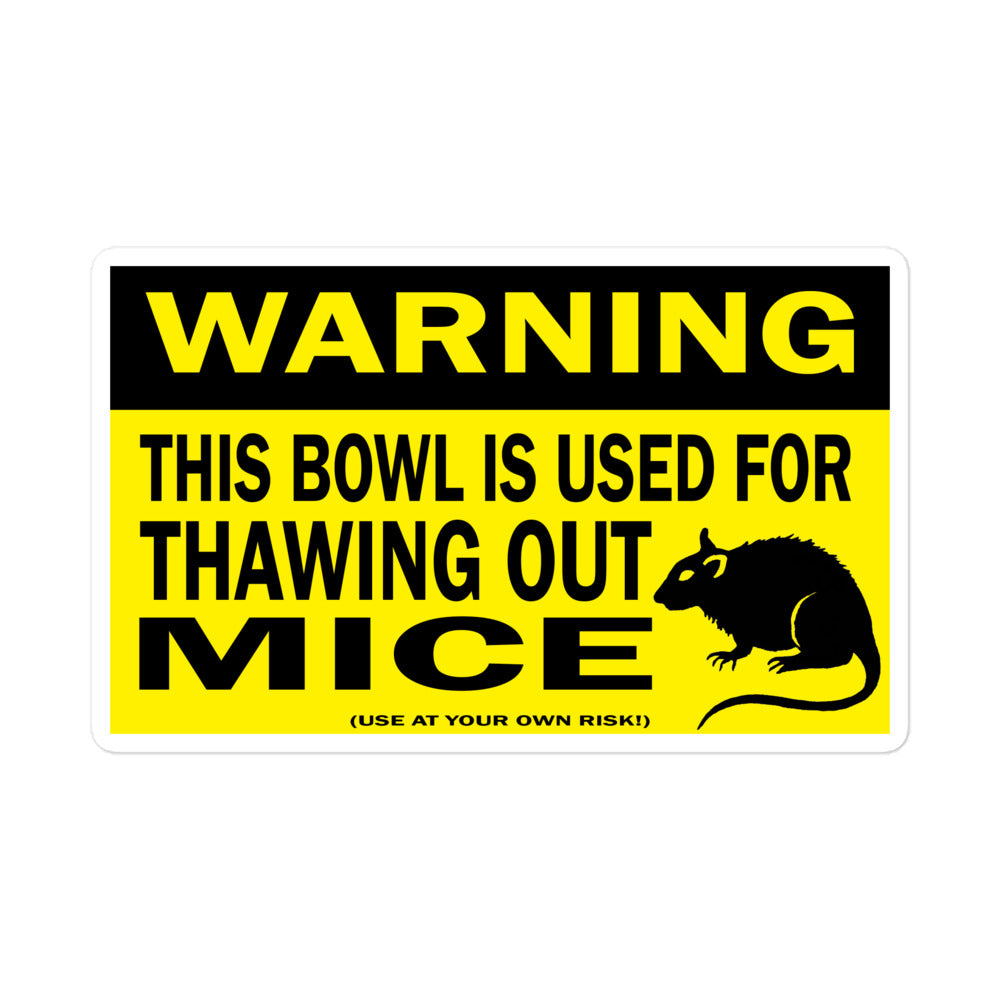 WARNING: Mice Bowl Sticker